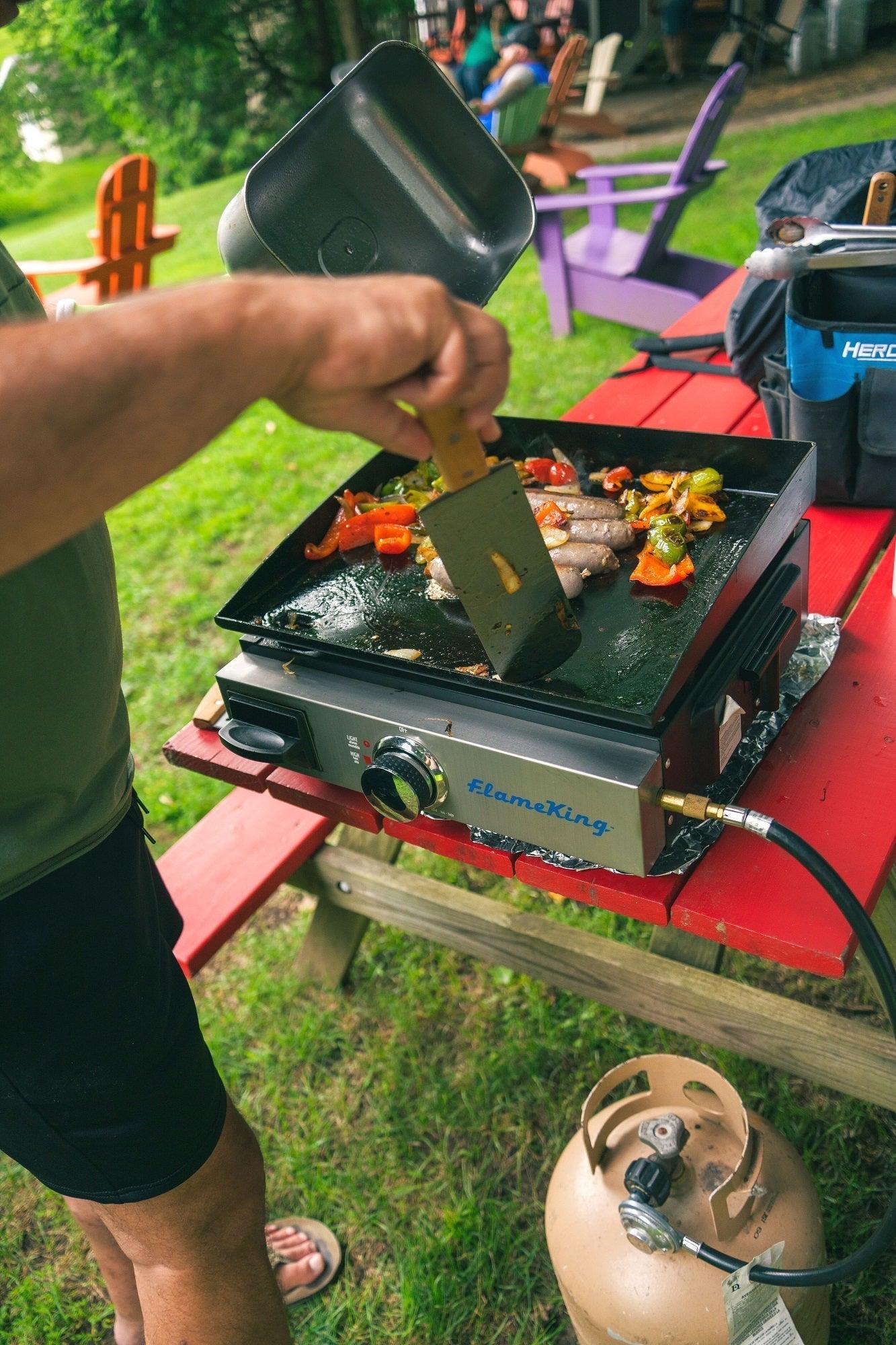 Flame King Flat Top Portable Propane Cast Iron Grill Griddle - Skoutley Outdoors LLC