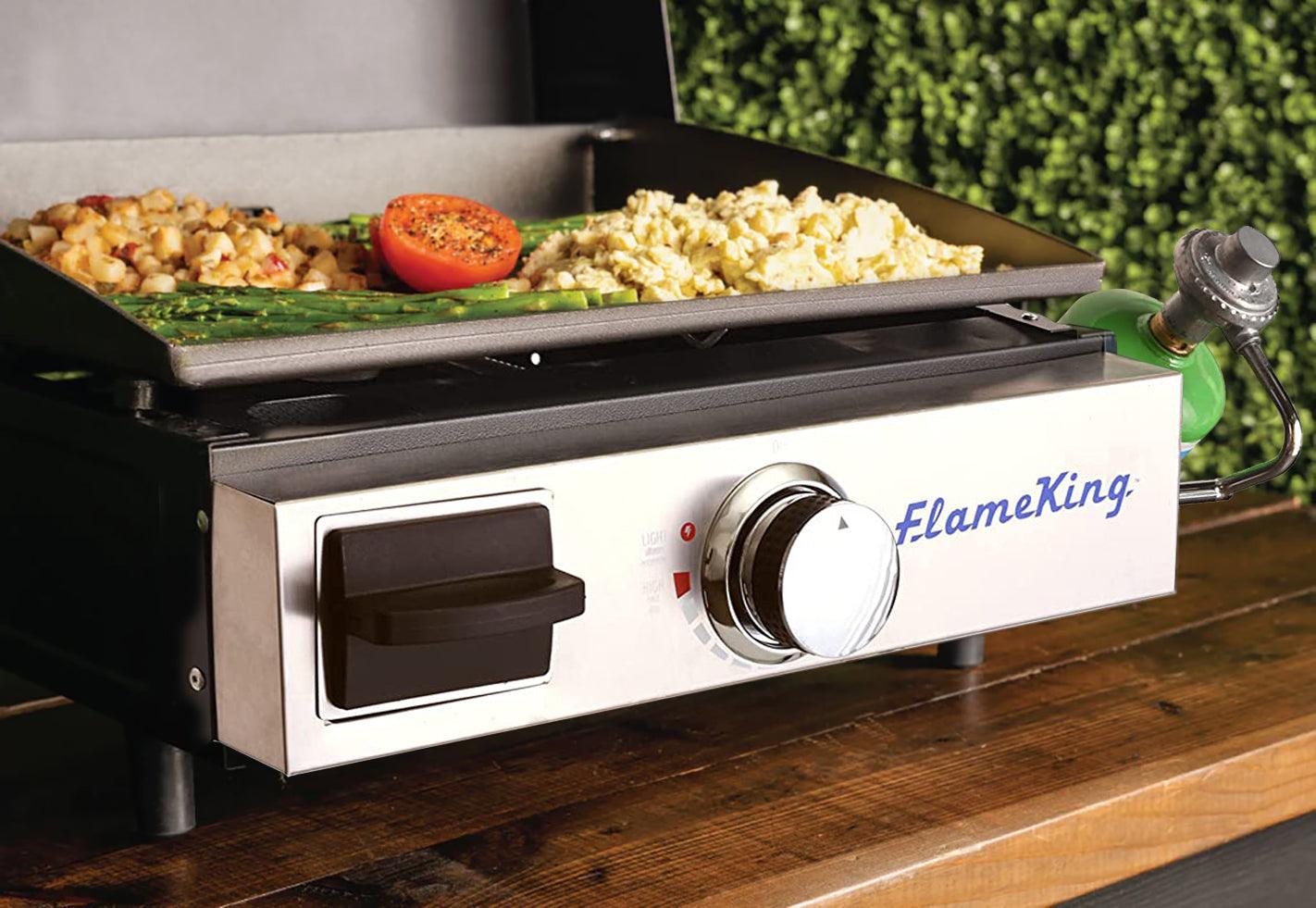 Flame King Flat Top Portable Propane Cast Iron Grill Griddle - Skoutley Outdoors LLC
