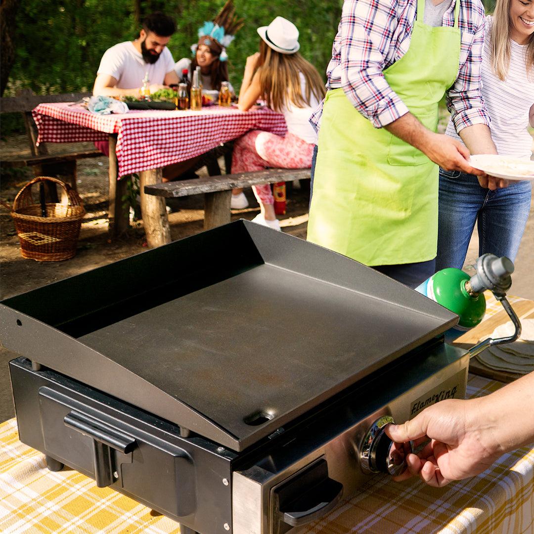 Flame King Flat Top Portable Propane Cast Iron Grill Griddle - Skoutley Outdoors LLC