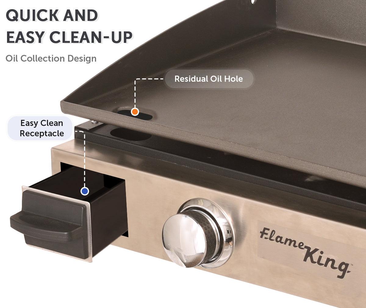 Flame King Flat Top Portable Propane Cast Iron Grill Griddle - Skoutley Outdoors LLC
