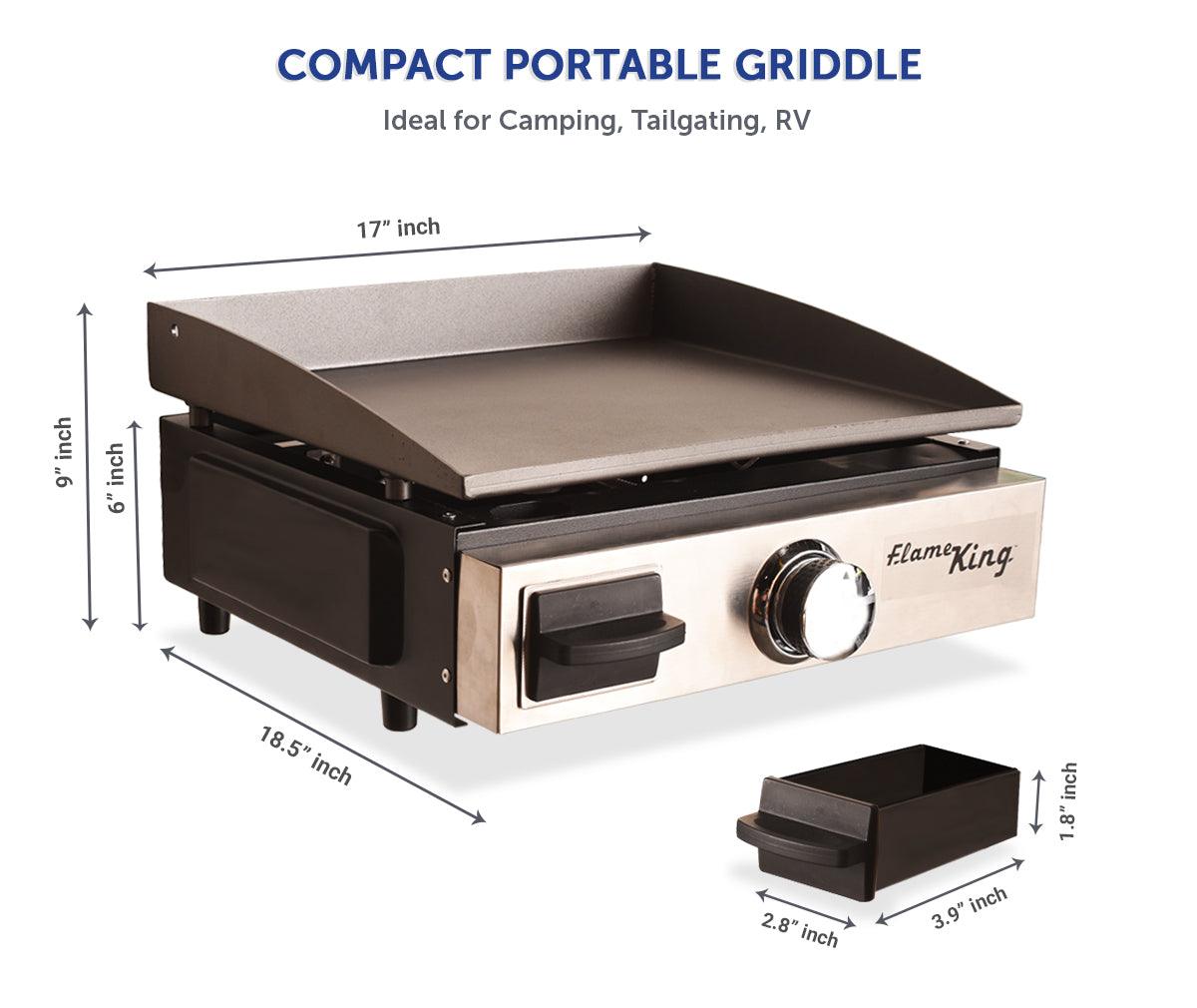 Flame King Flat Top Portable Propane Cast Iron Grill Griddle - Skoutley Outdoors LLC