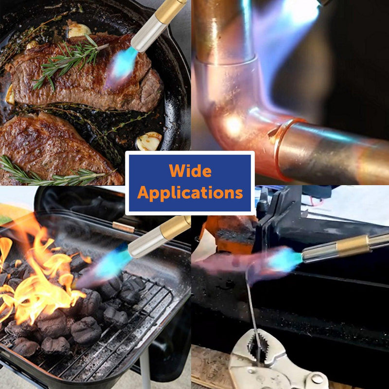 Load image into Gallery viewer, Flame King Propane Gas Blow Torch with Push Button Igniter & 2 Interchangeable Heads