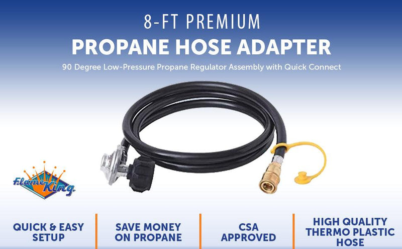 Load image into Gallery viewer, Flame King Propane Regulator Hose with Quick Connect – 8 feet