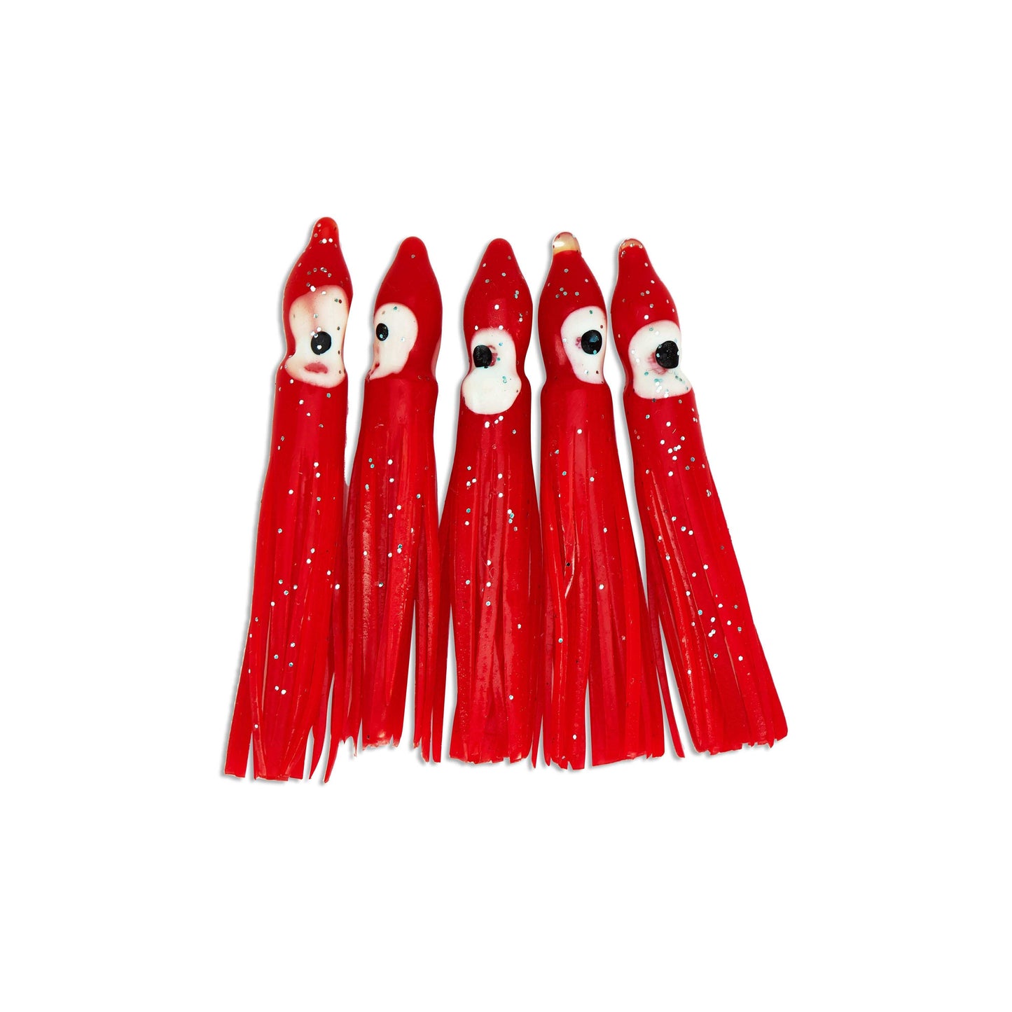 "Flame Sparkle" Hoochie Squid Skirts (5x PACK) 3.5" - Skoutley Outdoors LLC