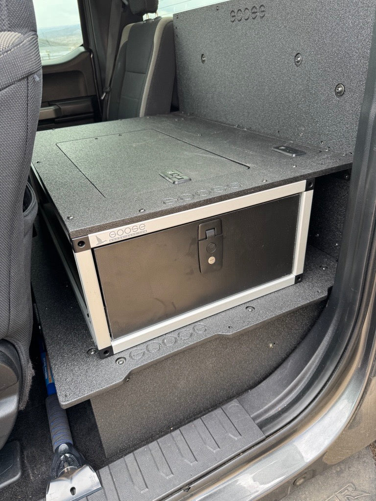 Load image into Gallery viewer, Ford - F250-F550 - 2017-Present - 4th-5th Gen - Super Cab - without the center mounted B&O Subwoofer - Explore Series - Single Drawer Module - With Fitted Top Plate