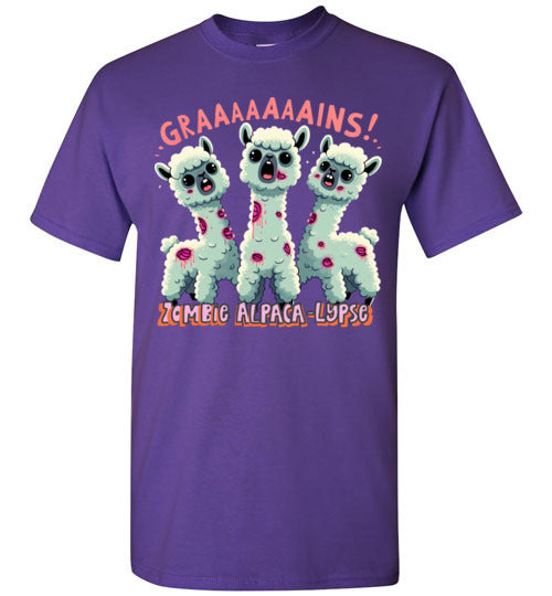 Load image into Gallery viewer, t-shirt: Halloween GRAINS Zombie Alpaca-lypse Gildan Short-Sleeve T-Shirt
