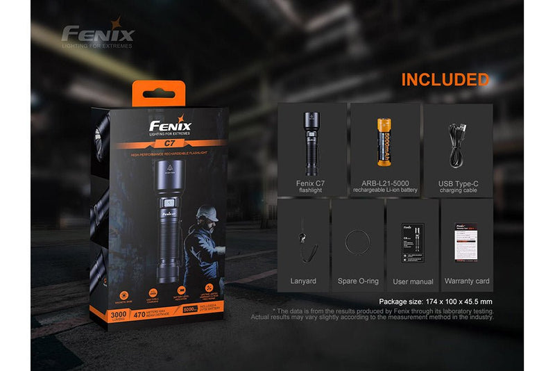 Load image into Gallery viewer, Fenix C7 High-performance Rechargeable LED Flashlight - 3000 Lumens