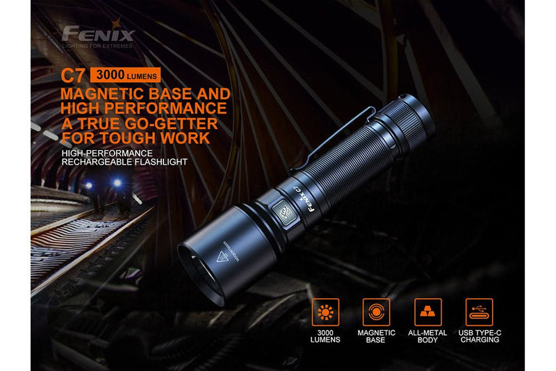 Load image into Gallery viewer, Fenix C7 High-performance Rechargeable LED Flashlight - 3000 Lumens