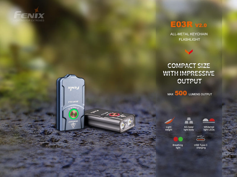 Load image into Gallery viewer, Fenix E03R V2 Keychain Flashlight