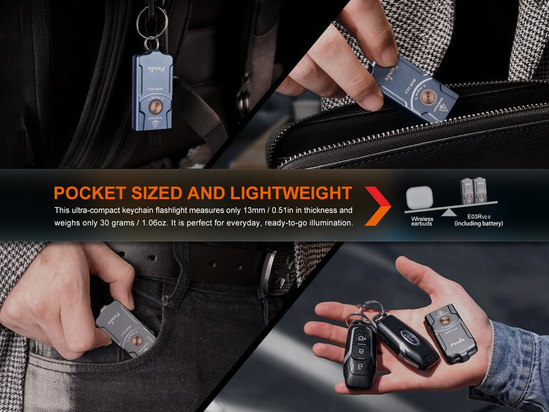 Load image into Gallery viewer, Fenix E03R V2 Keychain Flashlight