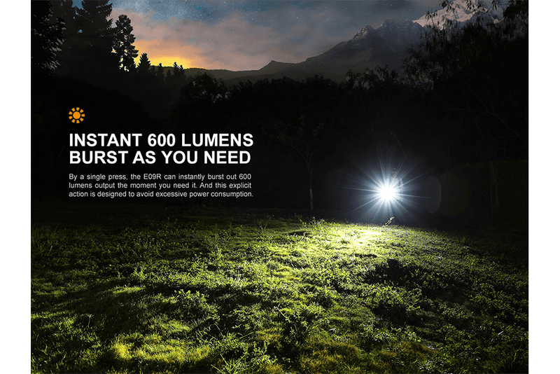 Load image into Gallery viewer, Fenix E09R Rechargeable High-Output Flashlight - 600 Lumens