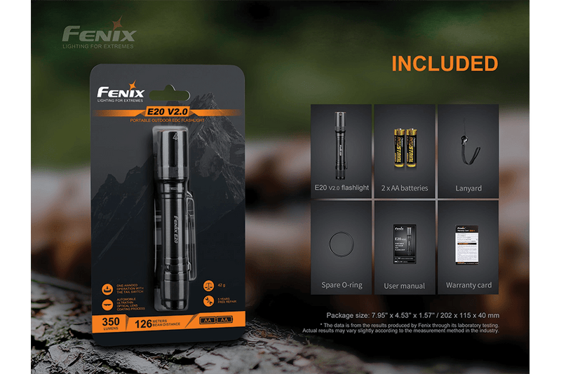 Load image into Gallery viewer, Fenix E20 V2.0 EDC Flashlight - 350 Lumens