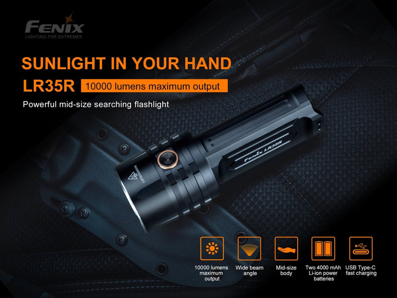 Load image into Gallery viewer, Fenix LR35R Rechargeable LED Flashlight - 10,000 Lumens