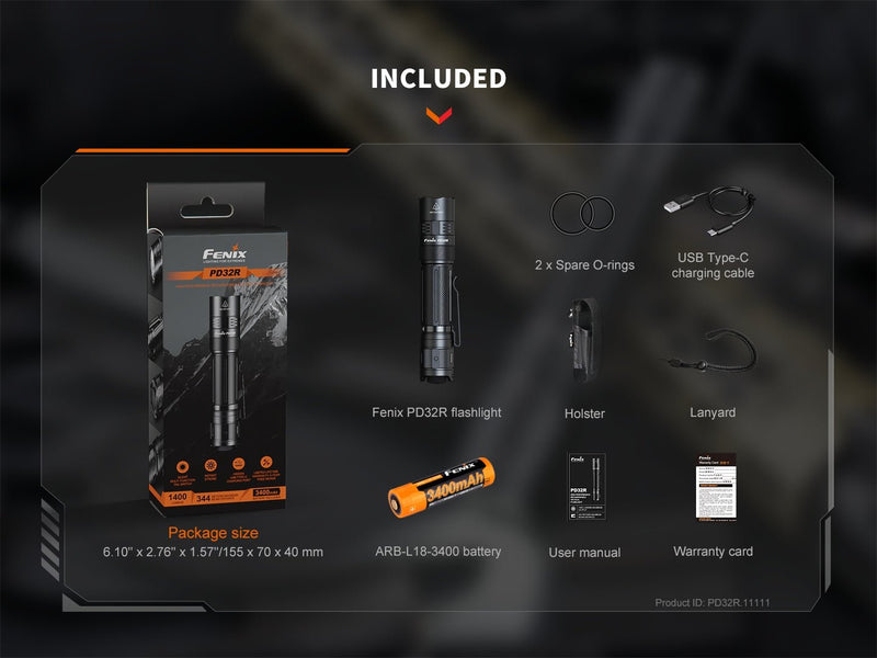 Load image into Gallery viewer, Fenix PD32R Rechargeable Silent Switch LED Flashlight