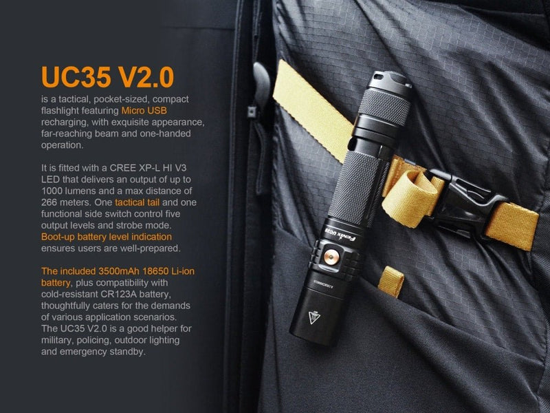Load image into Gallery viewer, Fenix UC35 V2.0 LED Rechargeable EDC Flashlight