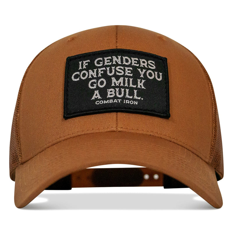 Load image into Gallery viewer, If Genders Confuse You, Go Milk A Bull Patch Snapback Hat