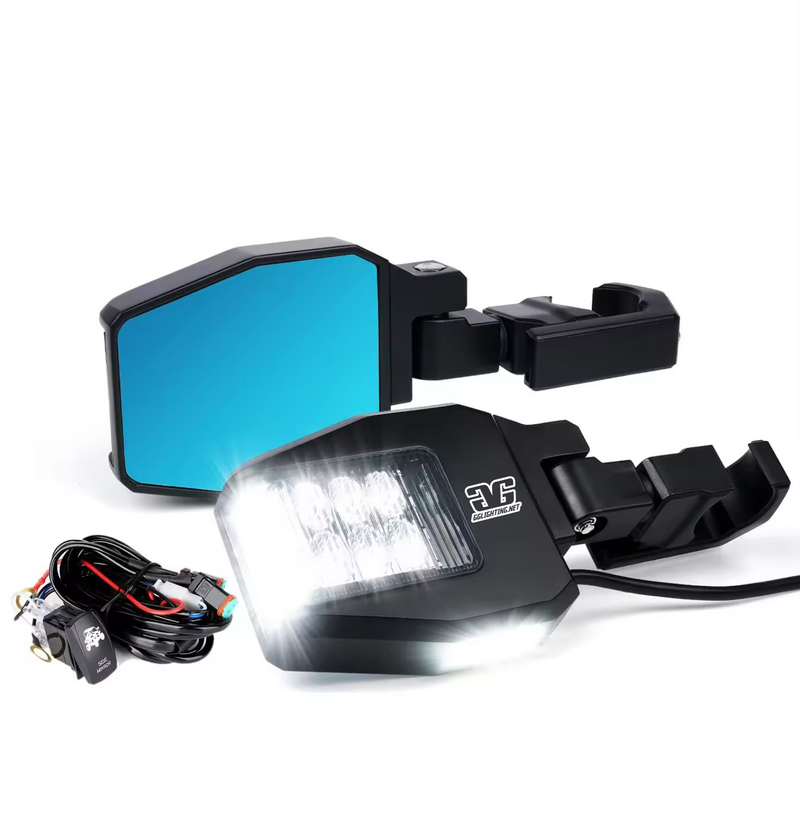 Load image into Gallery viewer, Off Road Side Mirror Pair With Sidewinder LED Pod Lights