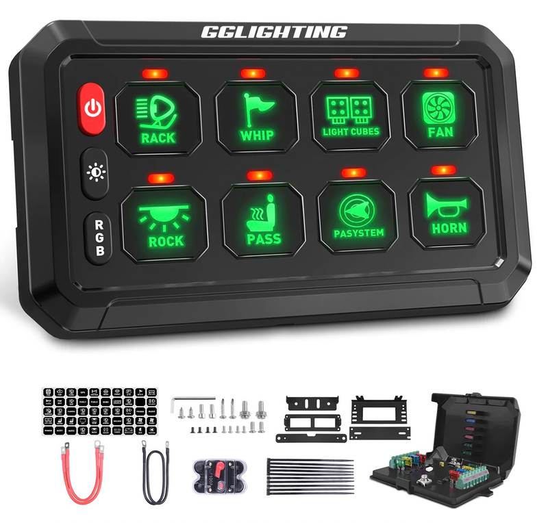Load image into Gallery viewer, 8-Gang Switch Panel With RGB And Remote Control Bluetooth App