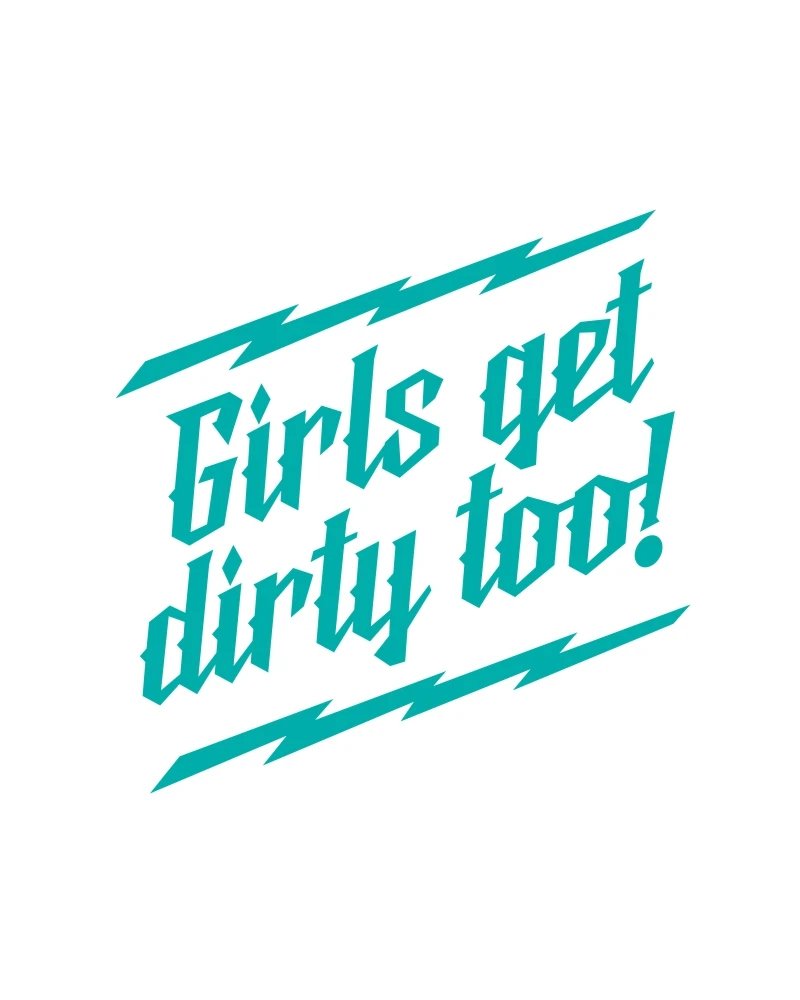 Load image into Gallery viewer, Girls Get Dirty Too! Lightning Decal 6" x 6"
