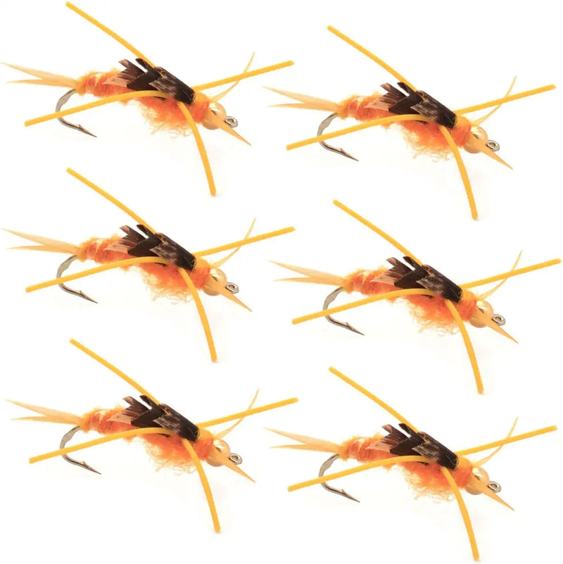 Load image into Gallery viewer, Gold Bead Kaufmann's Golden Stone Fly with Rubber Legs - Stonefly Wet Fly - 6 Flies Hook Size 10