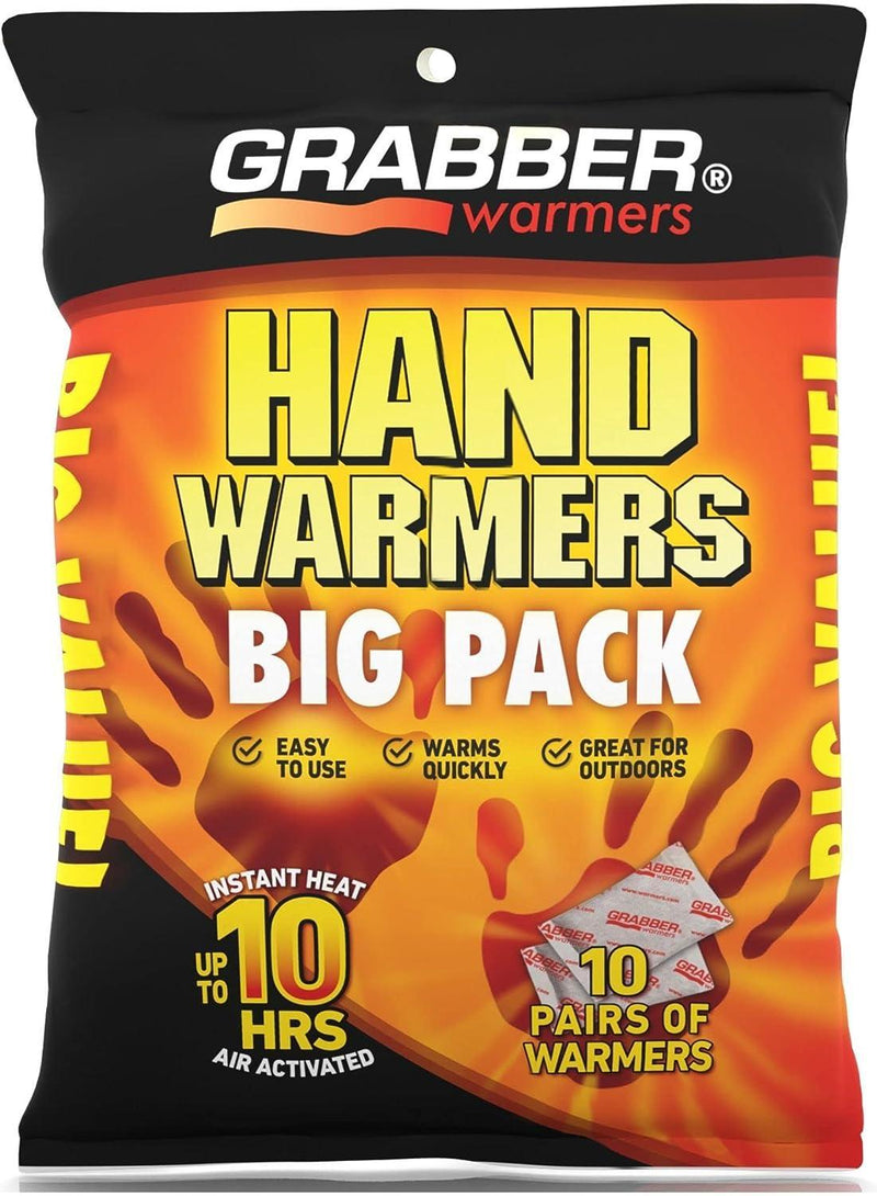 Load image into Gallery viewer, Grabber Hand Warmers - Long Lasting Safe Natural Odorless Air Activated Warmers - Up to 10 Hours of Heat - 10 Pair Pack