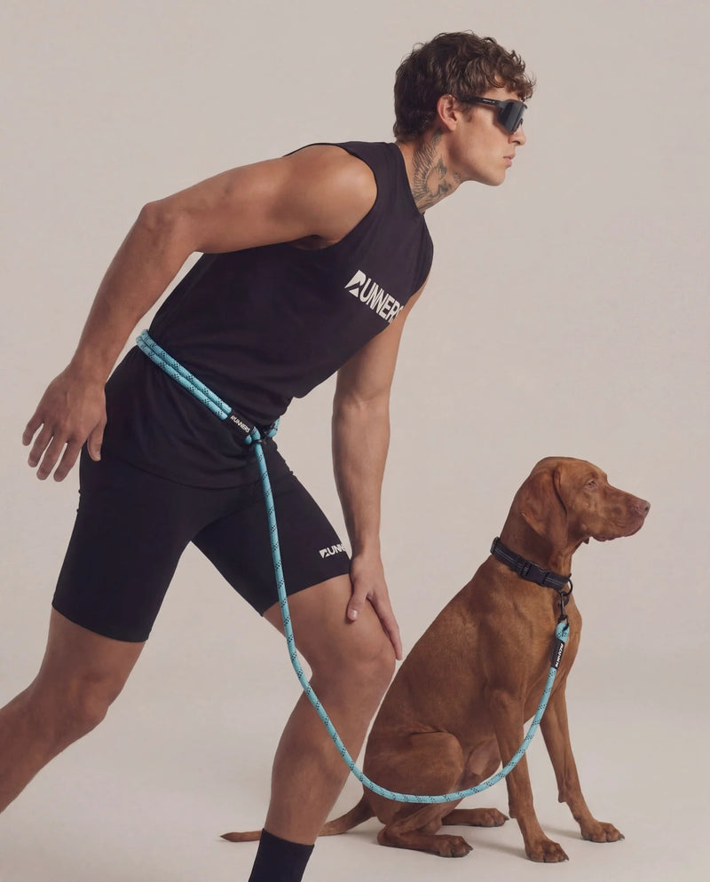 Load image into Gallery viewer, Aqua Blue Runners Hands-Free Dog Leash