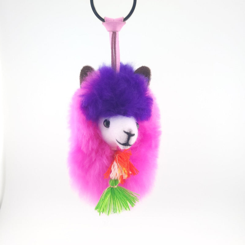 Load image into Gallery viewer, Happy Alpaca Face Keychain