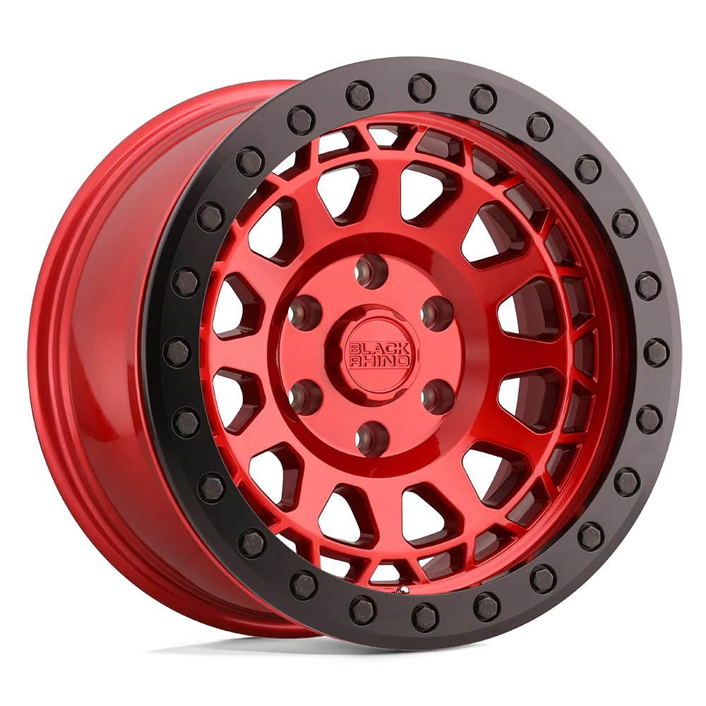 Black Rhino Hard Alloys Primm Beadlock Candy Red W/ Black Bolts