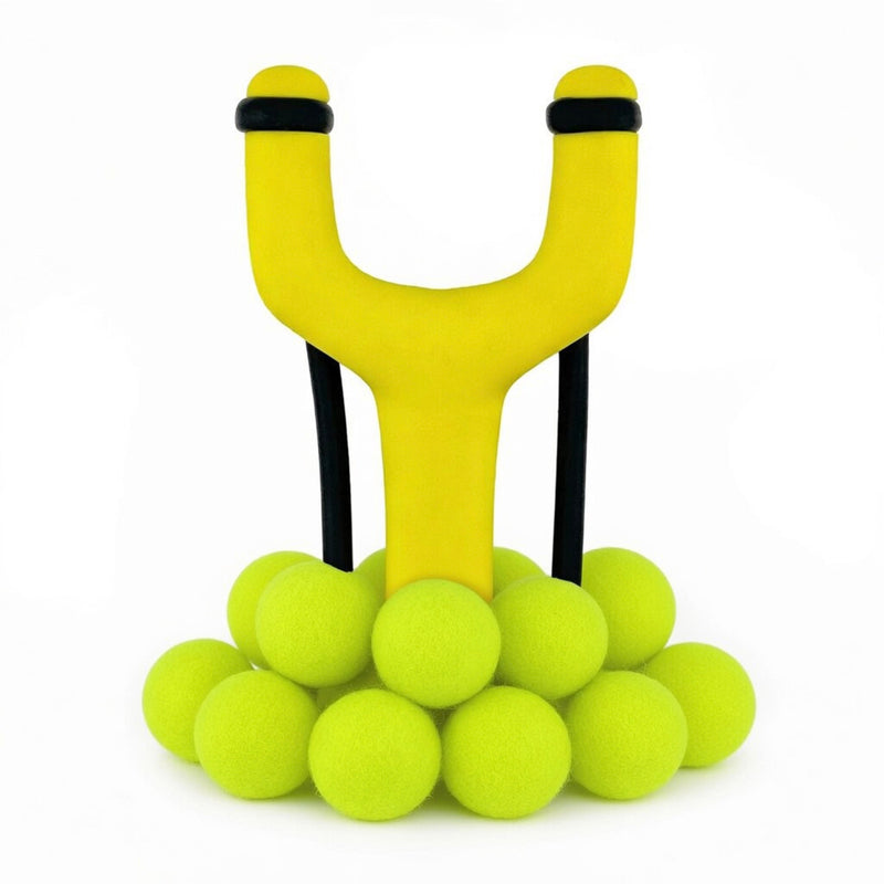 Load image into Gallery viewer, Neon Yellow Trouble Maker Slingshot + Felt Ammo