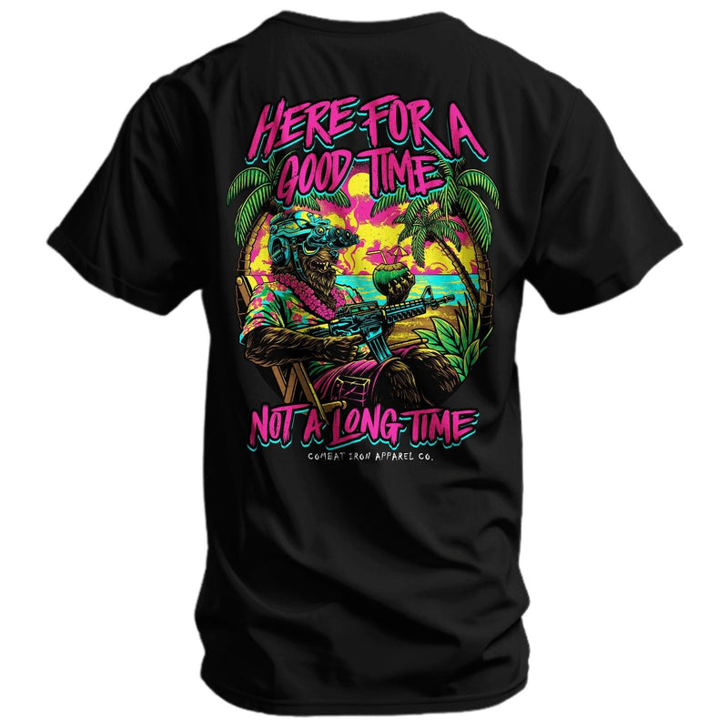 Load image into Gallery viewer, Here For A Good Time. Not A Long Time. Retro Summer Edition Men's T-Shirt
