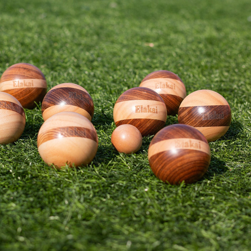 Load image into Gallery viewer, Hevea Wood 72mm Travel Bocce Set