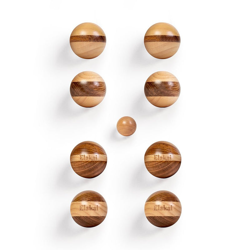 Load image into Gallery viewer, Hevea Wood 72mm Travel Bocce Set