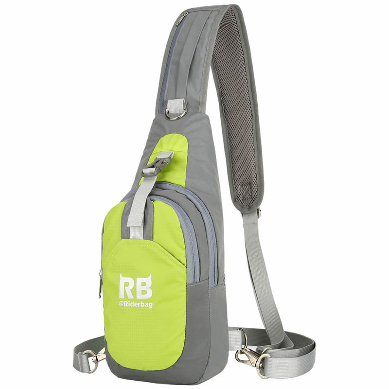 Load image into Gallery viewer, Hi Vis Green Reflective Sling Bag, Small Trekking Bag, Riderbag Unisex
