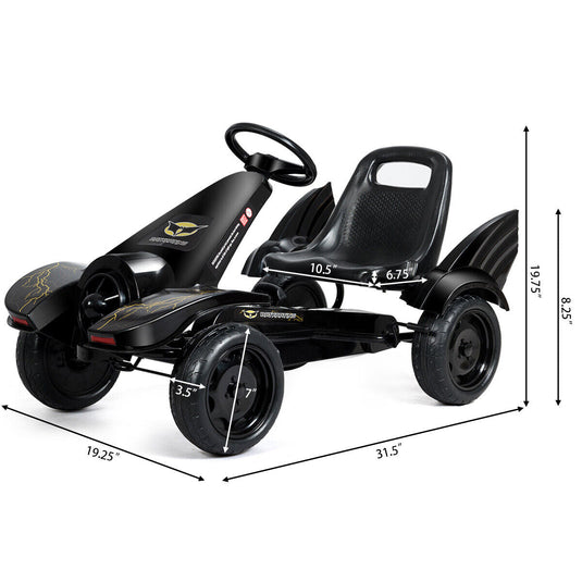 HoneyJoy 4 Wheel Racer Toy Pedal Car for Kids with Clutch and Hand Brake - Perfect for Christmas!