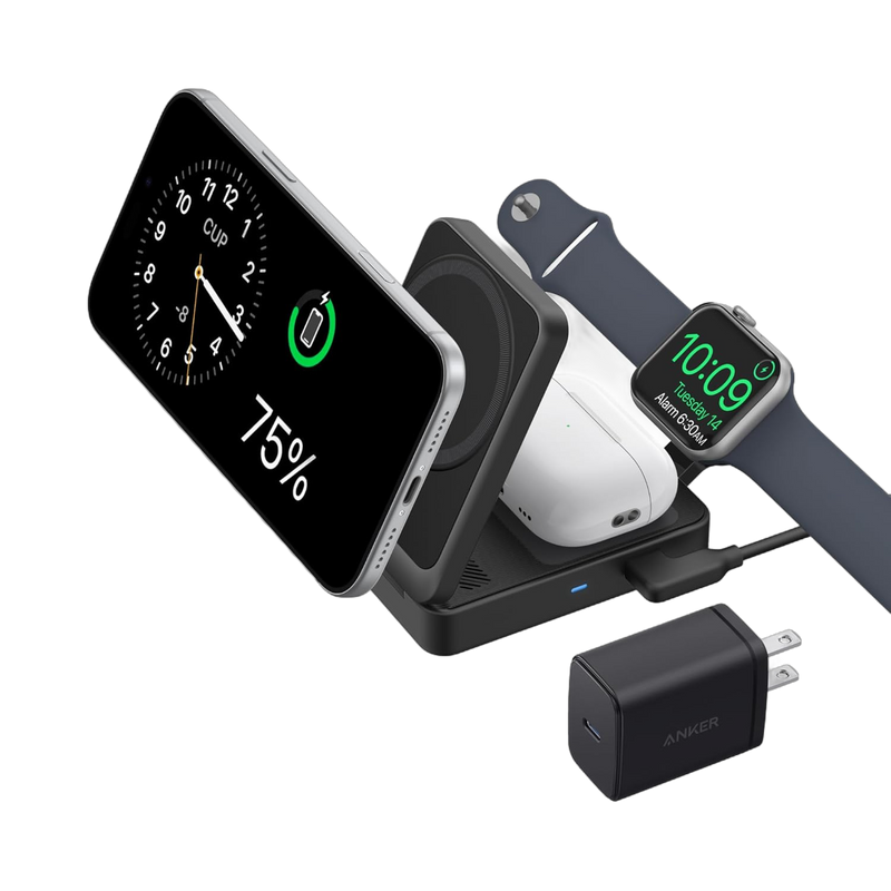 Load image into Gallery viewer, Anker MagGo Wireless Charging Station (Foldable 3-in-1)