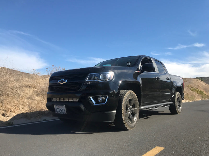 Load image into Gallery viewer, 32" Lower Bumper Hidden LED Light Bar Mounting Brackets For 2014-2022 Chevy Colorado