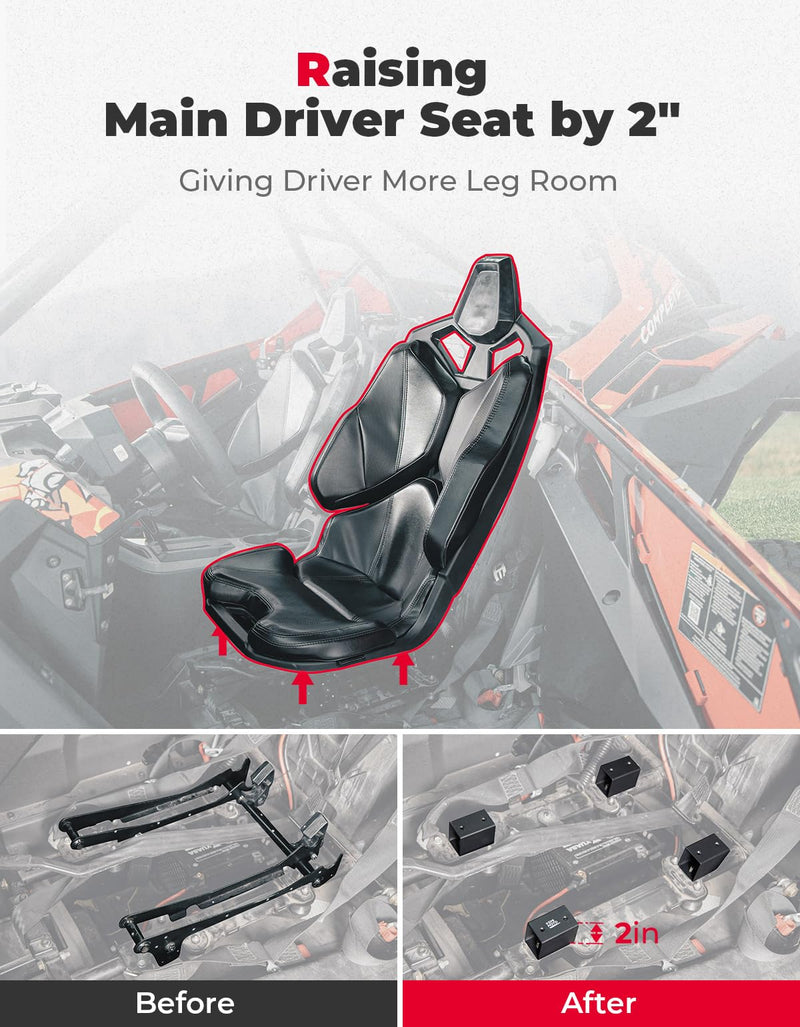 Load image into Gallery viewer, 2" Main Driver Seat Risers for RZR PRO XP 2020-2023 (4PCS)