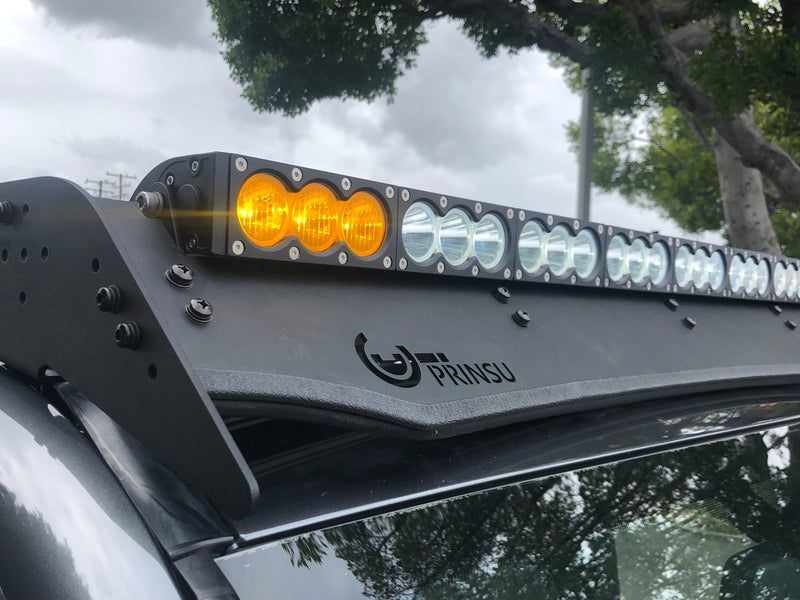 Load image into Gallery viewer, Dual Function Amber/White LED Light Bar Prinsu Mounting Bracket Kit