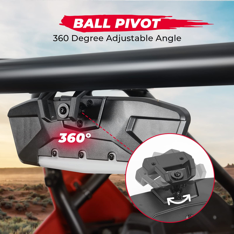 Load image into Gallery viewer, Aluminum Rear View Mirror with Light for Polaris RZR PRO XP/R