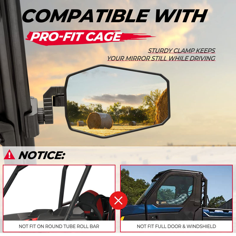 Load image into Gallery viewer, UTV Side Mirrors for Polaris Ranger/ Can-Am Defender/ Maverick Trail