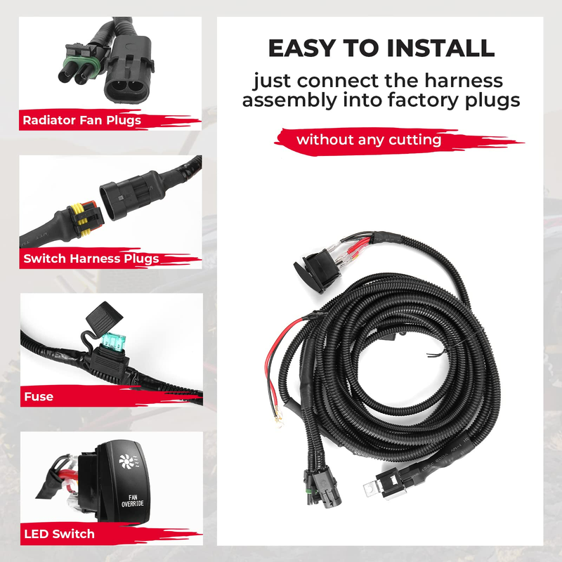 Load image into Gallery viewer, ATV/UTV Fan Override Switch Kit with Relay For Polaris, Can-Am