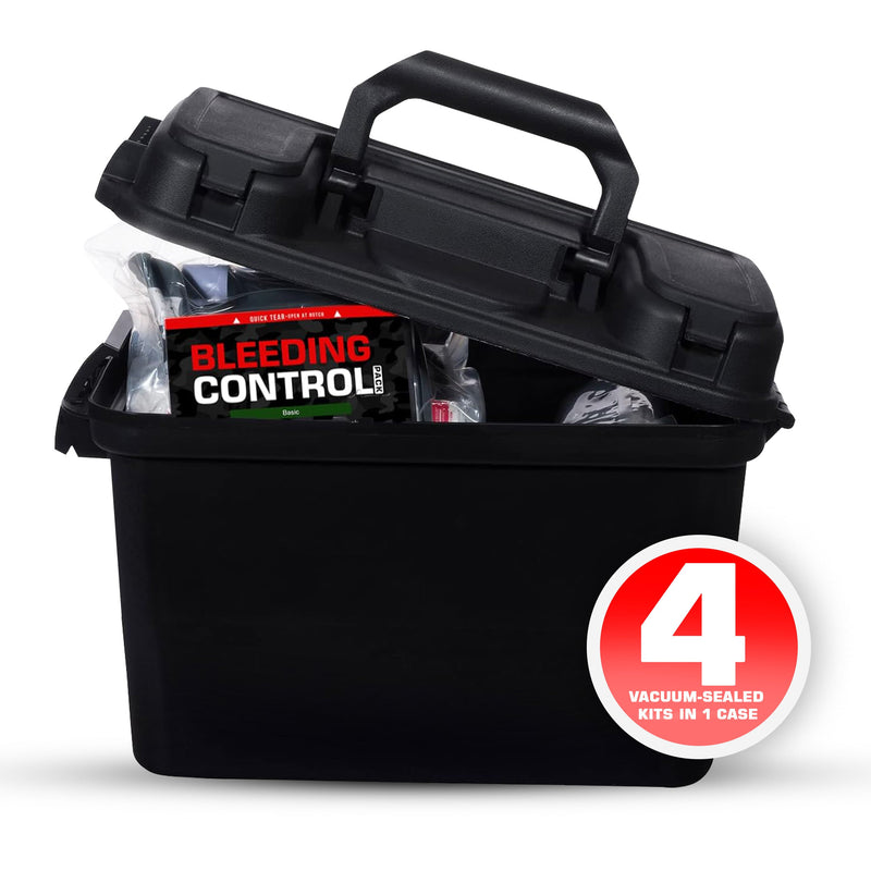 Load image into Gallery viewer, Bleeding Control Kit - 4 Vacuum Sealed Kits in Plastic Case
