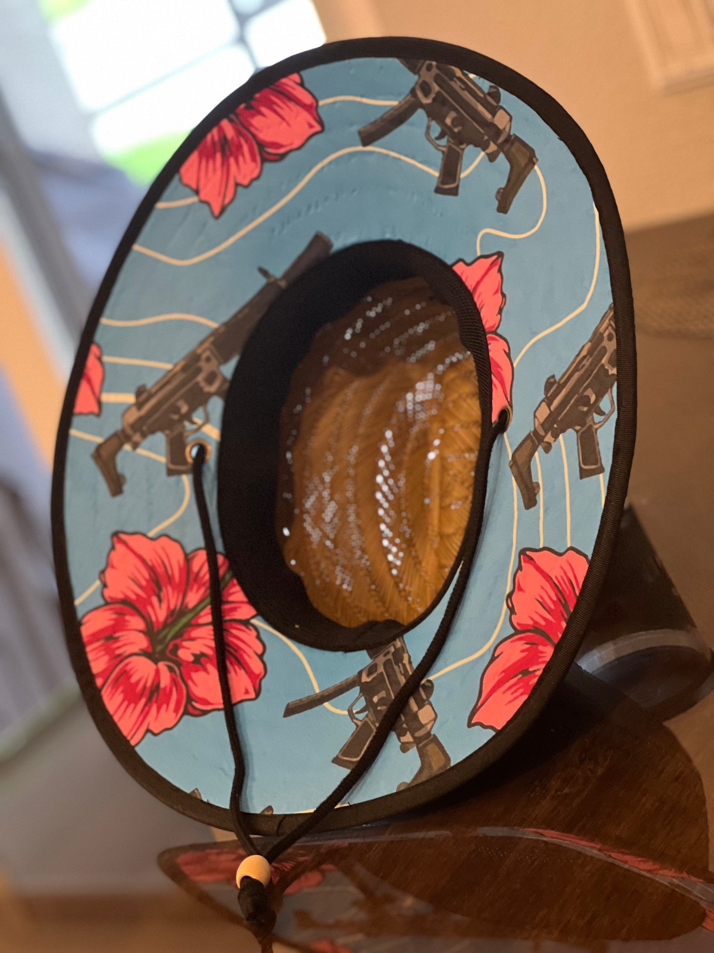 High Capacity Hibiscus Straw Hat