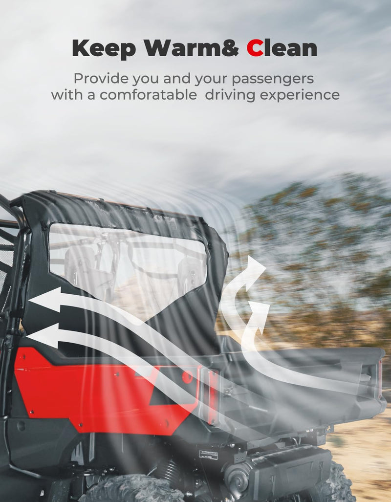 Load image into Gallery viewer, UTV Roll Up/ Down Soft Rear Window for Honda Pioneer 1000-6