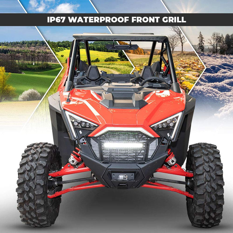 Load image into Gallery viewer, Front Mesh Grill with LED Light Bar for Polaris RZR PRO XP/TURBO R