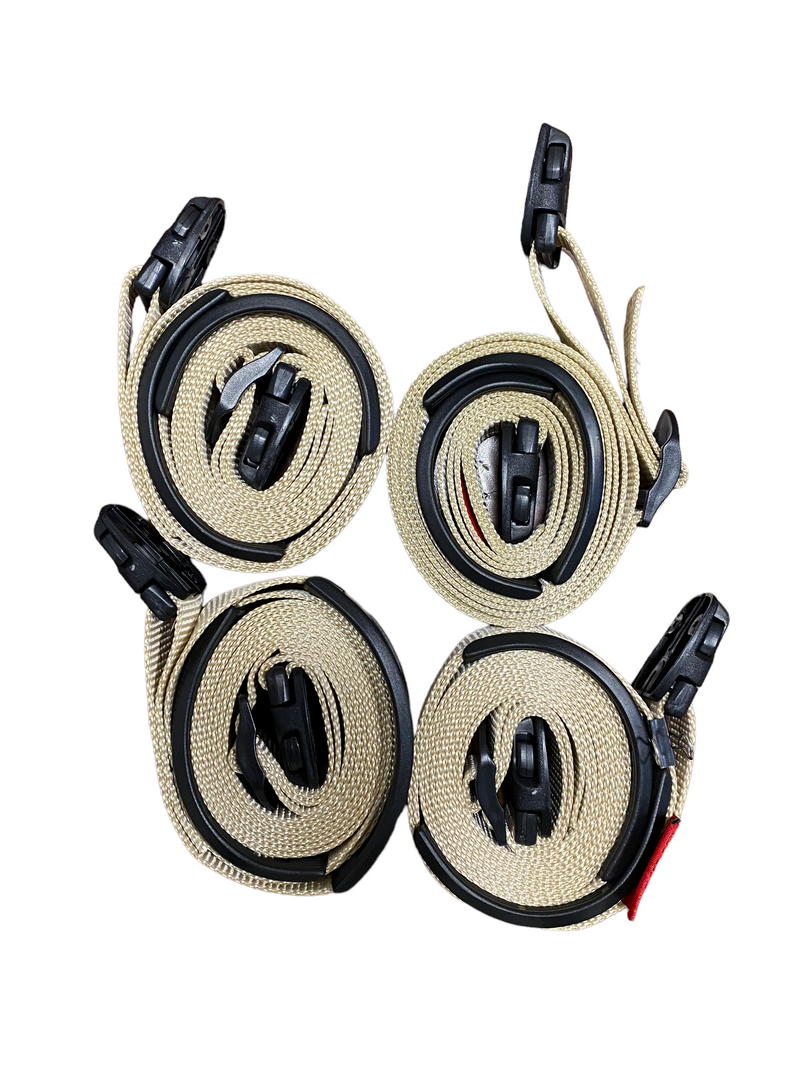Load image into Gallery viewer, 10 Ft Tan ACW Buckle Spa Hot Tub Cover Adjustable Wind Straps | 2 COMPLETE KITS