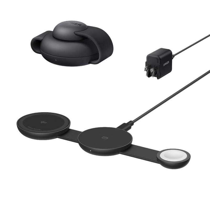 Load image into Gallery viewer, Anker MagGo Wireless Charging Station (3-in-1, Foldable Pad)