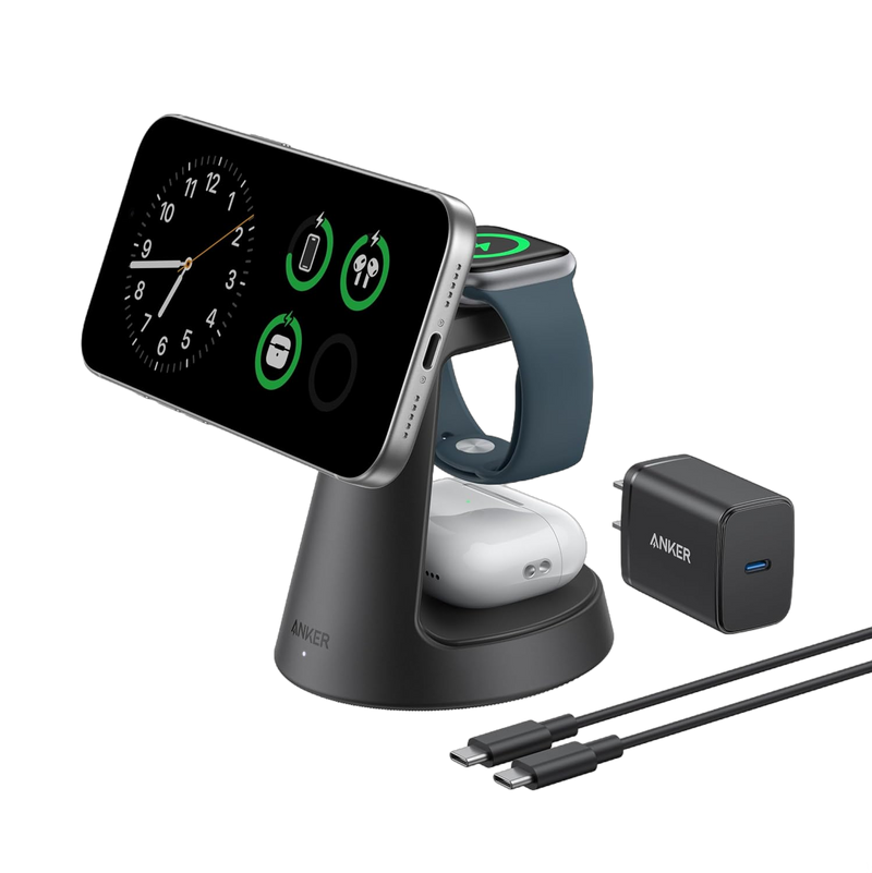 Load image into Gallery viewer, Anker MagGo Wireless Charging Station (3-in-1, Dock Stand)