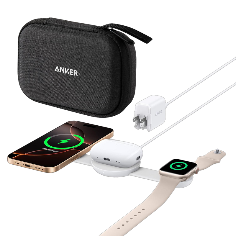 Load image into Gallery viewer, Anker MagGo Wireless Charging Station (3-in-1, Foldable Pad)