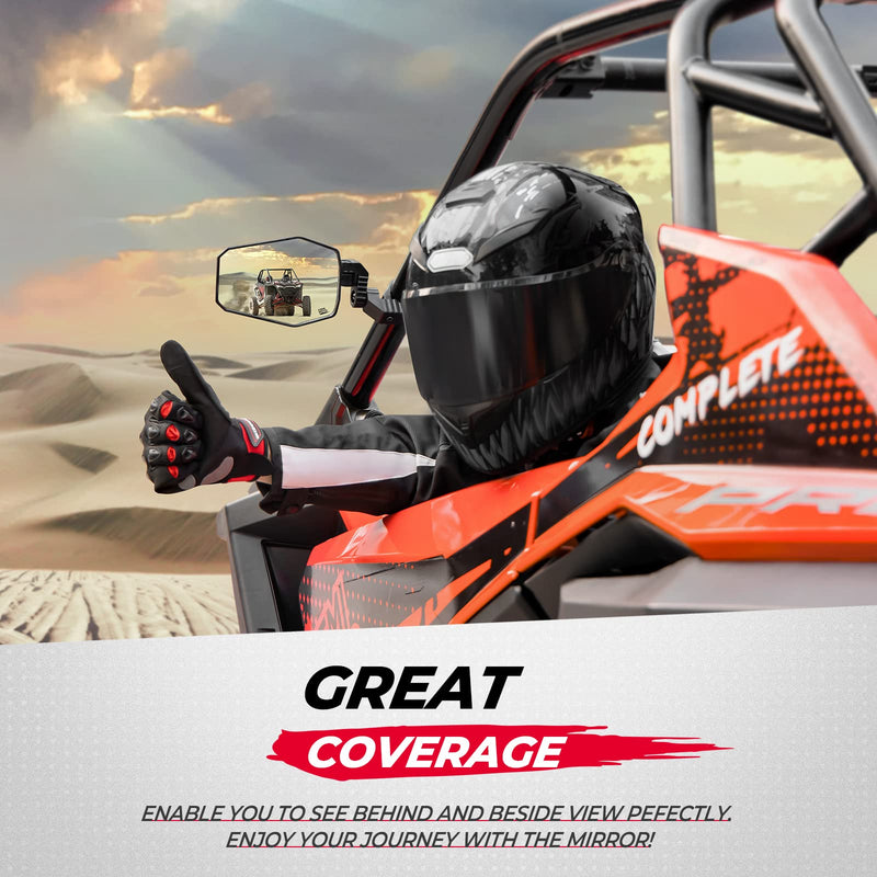 Load image into Gallery viewer, UTV Side Mirrors Fit 1.65"-2" Roll bar for RZR/ X3/ Pioneer/ Talon/ Kawasaki/ CFMOTO (1 pair)